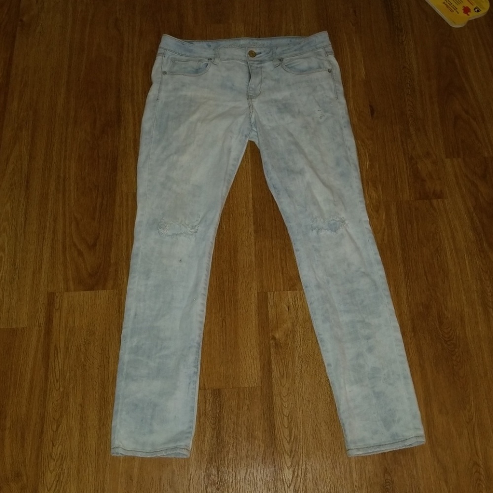 Aeo skinny very light wash jeans